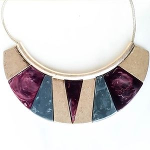 LA3accessories Marbled Resin Statement Necklace